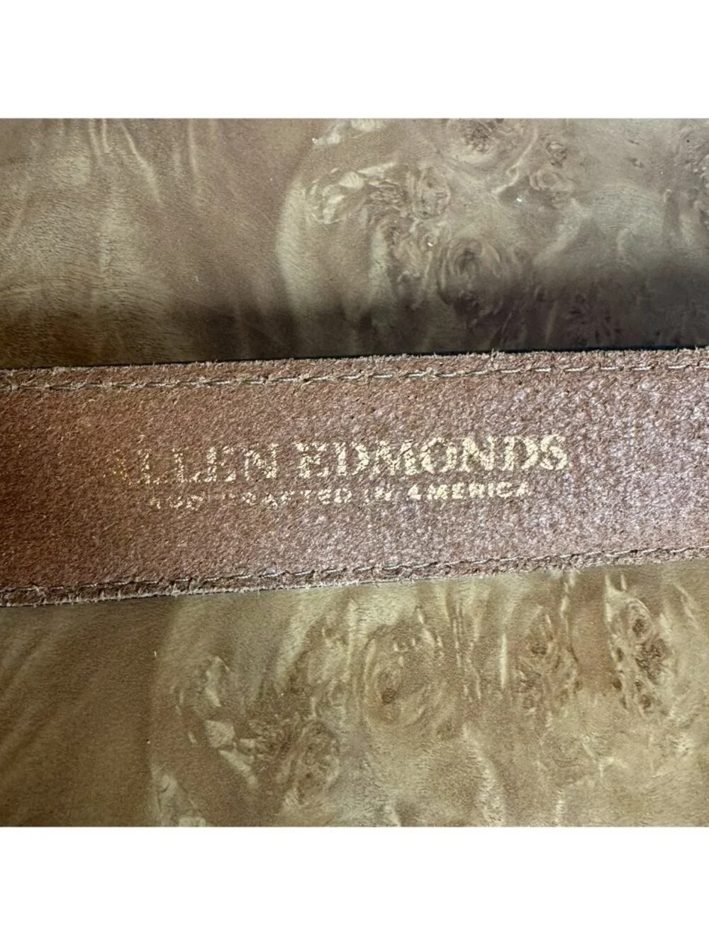 Allen Edmonds Yukon Brown Leather Belt Size 44 USA 1.5